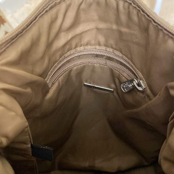 The Sak Double Handle Crochet Purse hand bag shoulder bag beige zipper top small - Picture 10 of 16